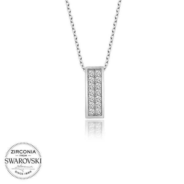 Alsepeteavm Swarovski Taşlı Gümüş Sırataş Bayan Kolye - Image 1
