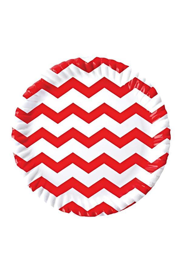 Alsepeteavm Kırmızı Zigzag Karton Tabak 23 cm - Image 1