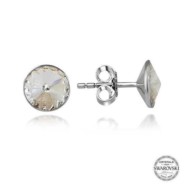 Alsepeteavm Swarovski Crystal Taşlı Gümüş Çivili Kadın Küpe - Image 1