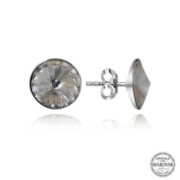 Alsepeteavm Swarovski Crystal Taşlı Gümüş Çivili Kadın Küpe - Image 1