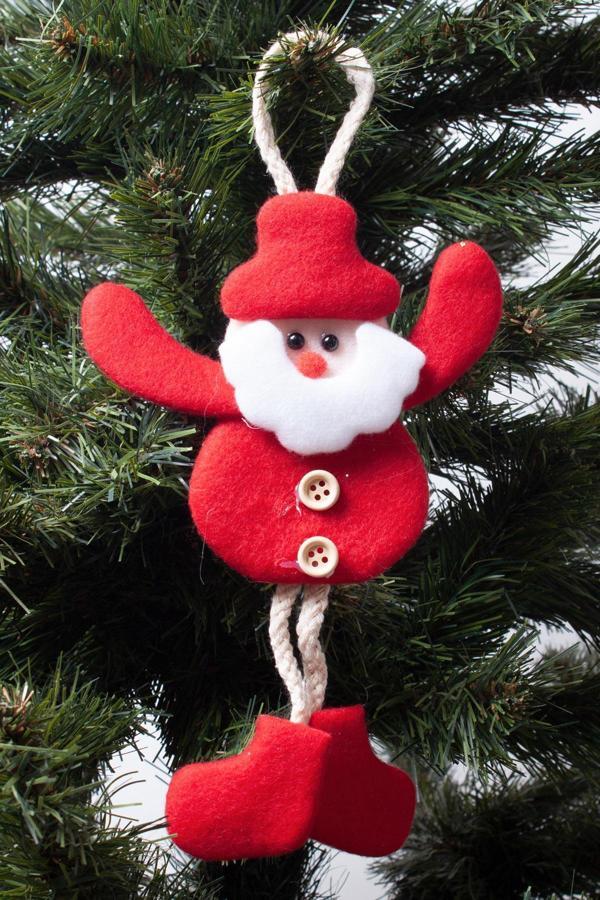 Alsepeteavm  Yılbaşı Noel Baba Pelüş Asma Süs Desenli 15cm - Image 1