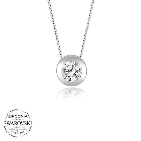 Alsepeteavm Swarovski Gümüş Tektaş Bayan Kolye - Image 1