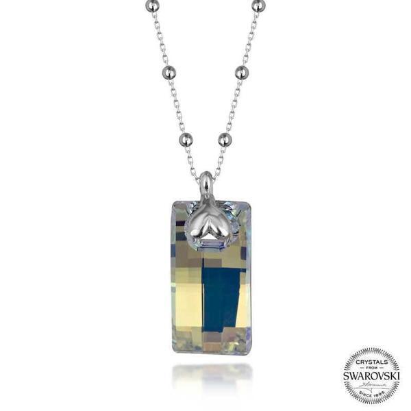 Alsepeteavm Swarovski Crystal Taşlı Top Zincir Baget Gümüş Kadın Kolye - Image 1
