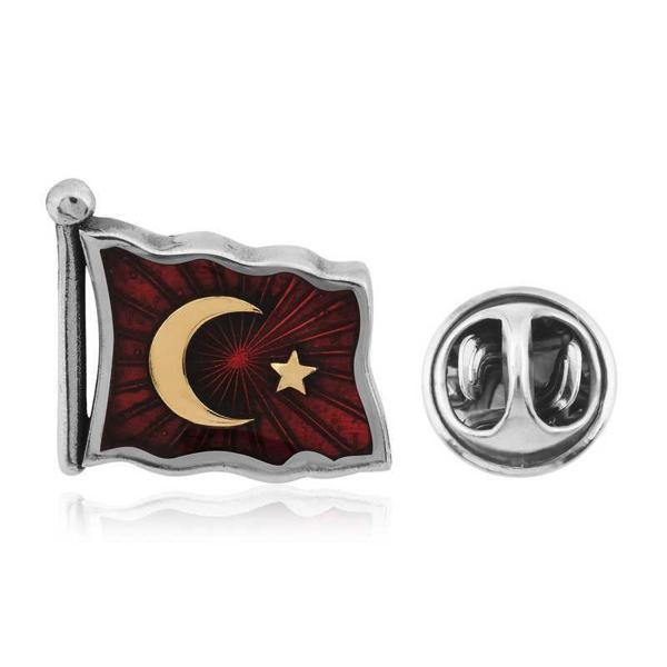 Alsepeteavm Gümüş Türk Bayrağı Rozet - Image 1