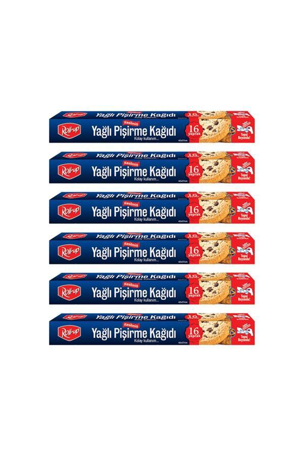 Alsepeteavm  Roll-up Kesilmiş Yağlı Pişirme Kağıdı 16 Yaprak 6lı Kutu Set - Image 1
