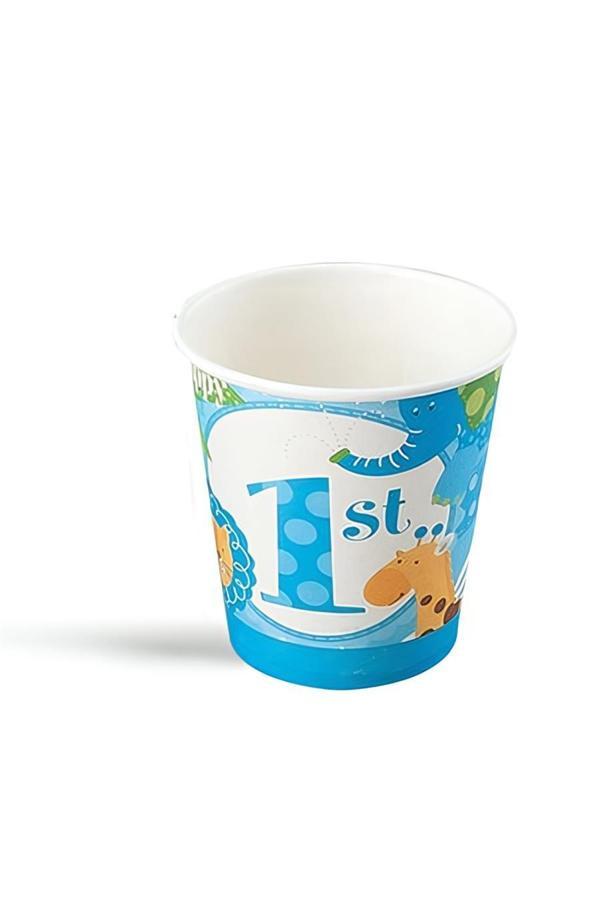 Alsepeteavm Cheerful Animals Paper Cups Blue - Image 1