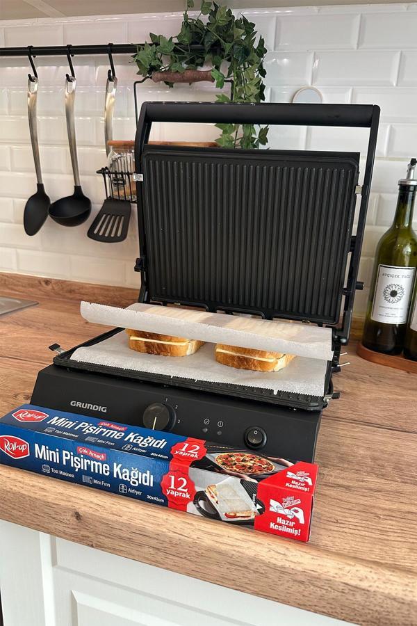 Alsepeteavm  Roll-up Kesilmiş Mini Pişirme Kağıdı Airfryer - Tost Makinesi - Mini Fırın Uyumlu 12 Yaprak X 4 Kutu - Image 1