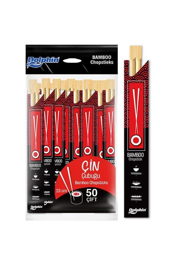 Alsepeteavm  Dolphin Çin Yemek Çubuğu-chopsticks 23cm 50 Çift - Image 1