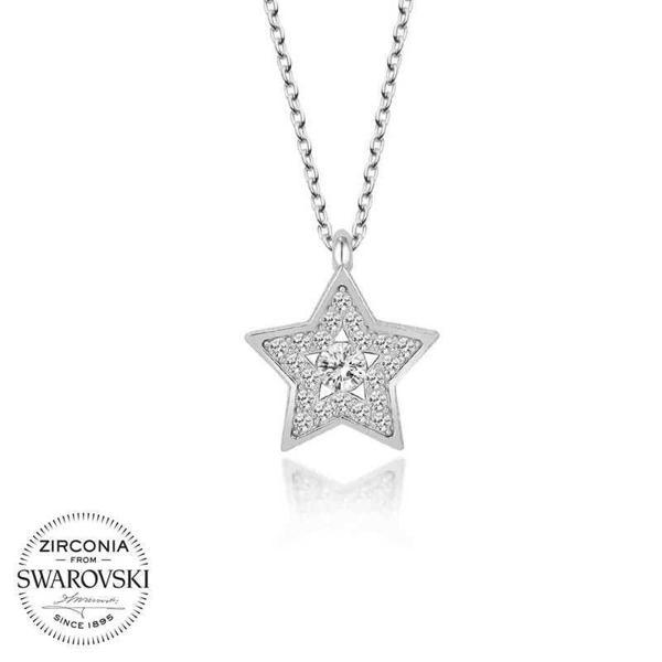 Alsepeteavm Swarovski Taşlı Gümüş Yıldız Bayan Kolye - Image 1