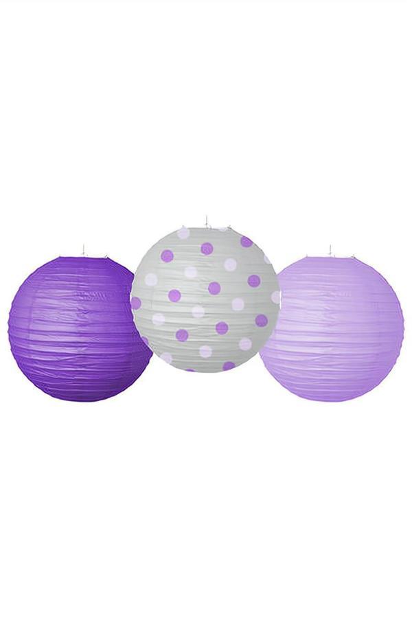 Alsepeteavm Purple Paper Lanterns - 3pcs - Image 1