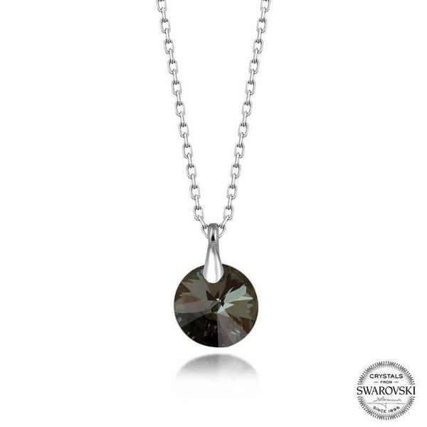Alsepeteavm Swarovski Crystal İris Yeşil Taşlı Gümüş Kadın Kolye - Image 1