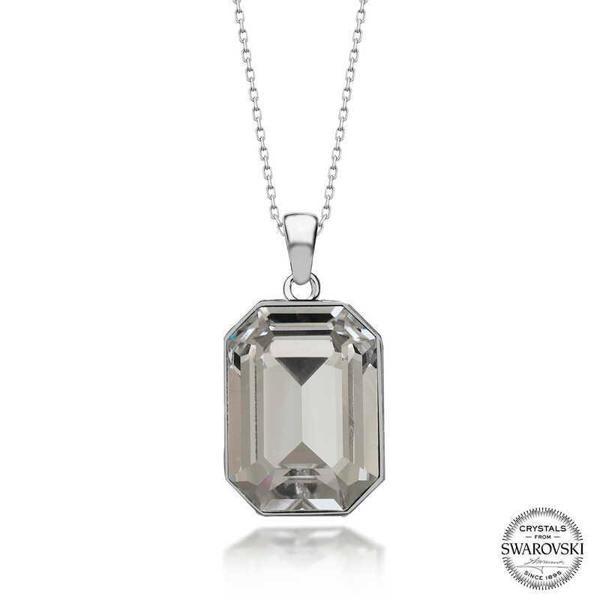 Alsepeteavm Swarovski Crystal Taşlı Baget Gümüş Kadın Kolye - Image 1