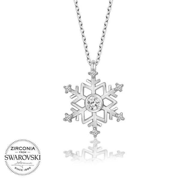 Alsepeteavm Swarovski Taşlı Gümüş Kartanesi Bayan Kolye - Image 1