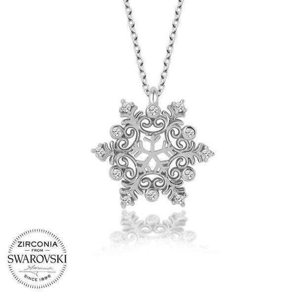 Alsepeteavm Swarovski Taşlı Gümüş Kartanesi Bayan Kolye - Image 1