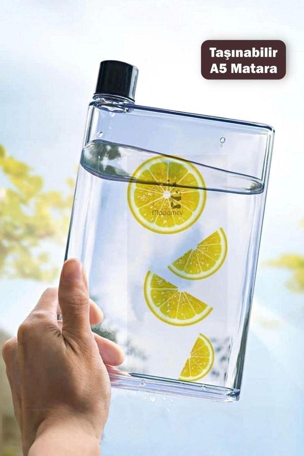 Madamev A5 Bottle Motivasyon Su Matarası Şeffaf Notebook Taşınabilir Sporcu Suluk Su Şişesi 350 Ml - Image 1