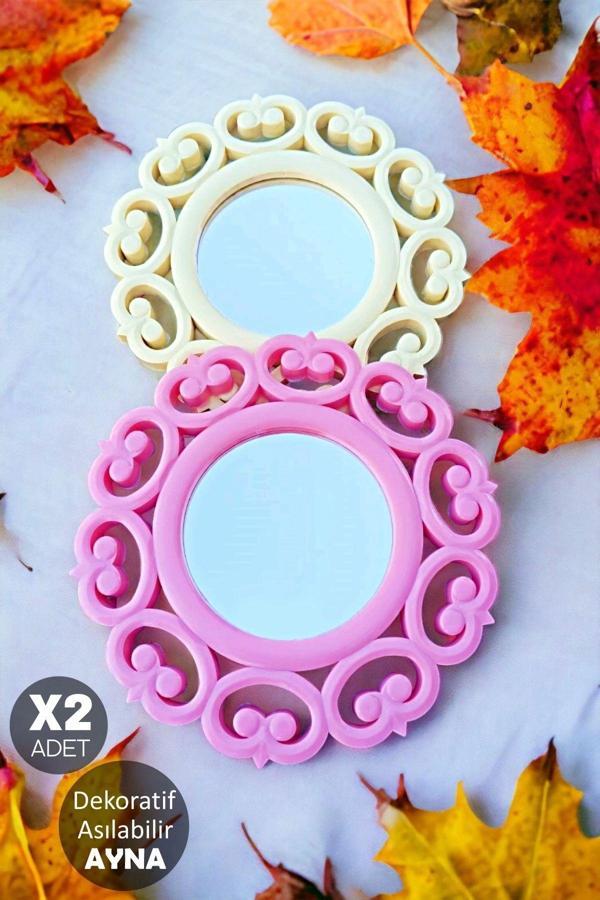 Tilbe Home 3 Adet Dekoratif Ayna Duvara Asılabilir Yuvarlak Desenli Stil Aynası 24 X 24 Çok Amaçlı Pratik Ayna - Image 1