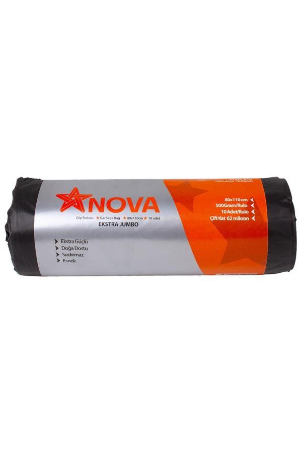 Alsepeteavm  Battal Çöp Torbası Siyah (500gr) 80x110cm 10lu - Image 1