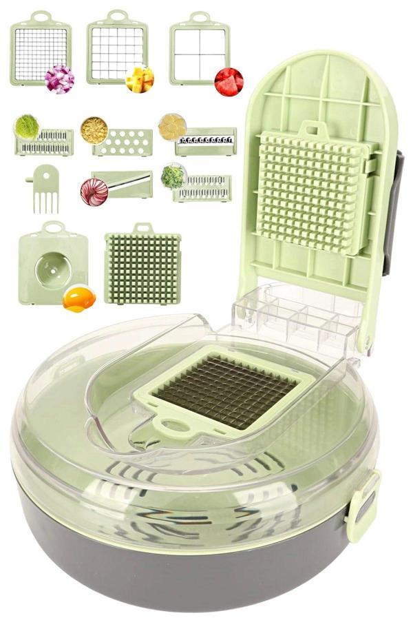 Tilbe Home Vegetable Cutter Rende Sebze Soğan Küp Doğrayıcı Dilimleyici Hazneli Kesici Dicer Rende Seti - Image 1
