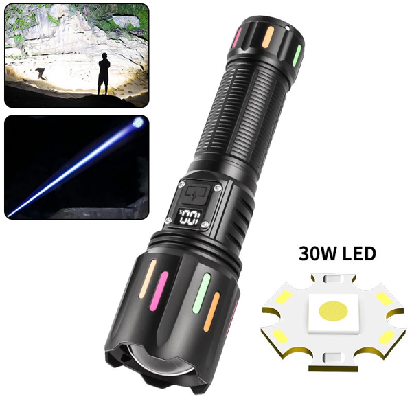 Ps-9954 30w Zoomlu Led Powerbank Özellikli Şarjlı Profesyonel El Feneri - Image 1