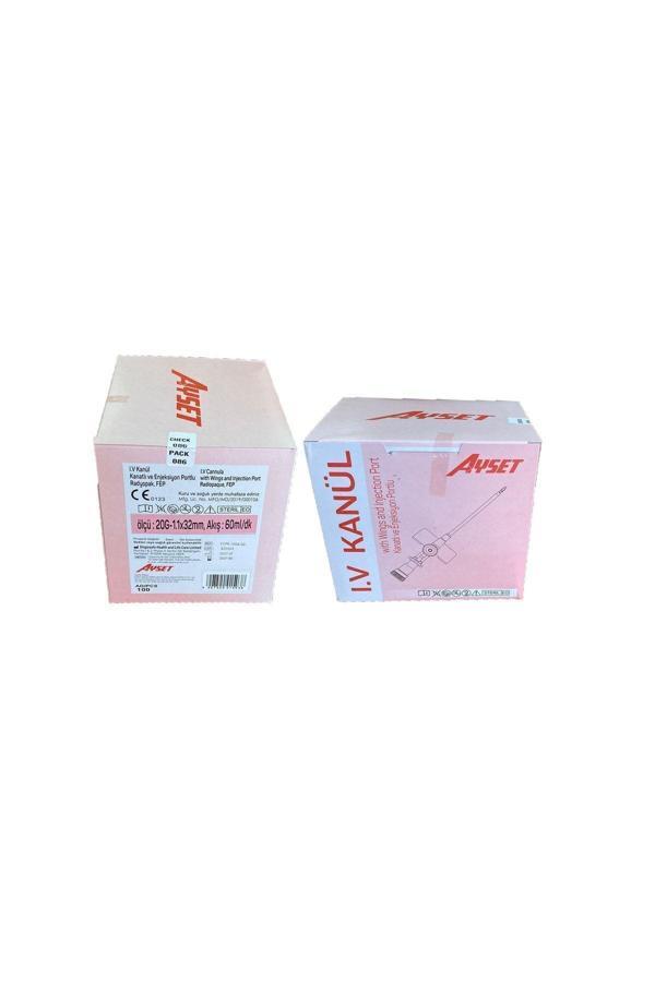 Ayset 20G Pembe Kanül 1.1*32Mm 100 Adet - Image 1