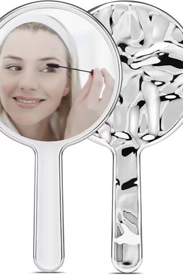 Caş Dekorasyon Gümüş Renk El Aynası - Image 1