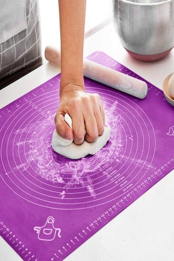 Tilbe Home Silikon Hamur Açma Matı Ölçülü Isıya Dayanır Hamur Yoğurma Matı Büyük Boy Mutfak Pasta Fırın Altlık - Image 1