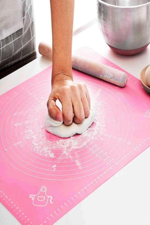 Tilbe Home Silikon Hamur Matı Hamur Açma Pasta Fırın Altlığı Matı Ölçülü Hamur Yoğurma Pudra Orta Boy 50X40 - Image 1