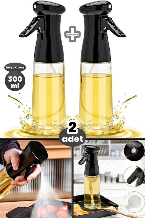 Tilbe Home Büyük Sprey Yağdanlık, Airfryer Püskürtmeli Sprey Cam Şişe Ayçiçek Zeytinyağı Sirkelik 300 Ml - Image 1