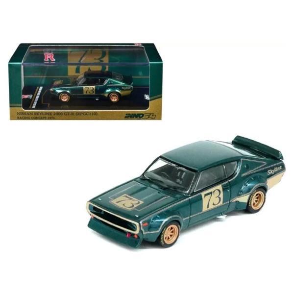 Inno 1:64 Nissan Skyline 2000 GT-R (KPGC110) Racing Concept Green IN64-KPGC110RC-GRN - Image 1