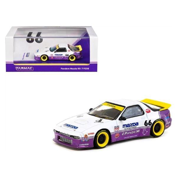 Tarmac 1:64 Pandem Mazda RX-7 FC38 White & Purple T64-066-WP - Image 1