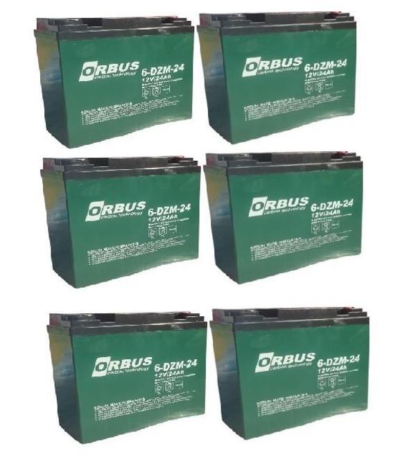 ORBUS 12V 24 AMPER (DİK) ELEKTRİKLİ BİSİKLET AKÜSÜ  6'LI PAKET - Image 1