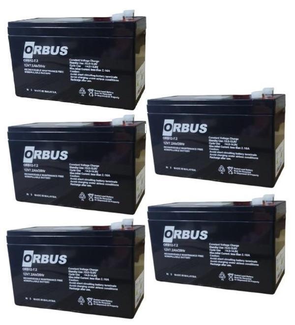 Orbus 12V 7,2 Ah Amper Agm Jel Akü 5 Li Paket - Image 1