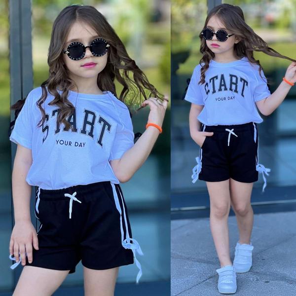 Kız Çocuk Alt Üst Şort Takım 7211Sİ - Image 1