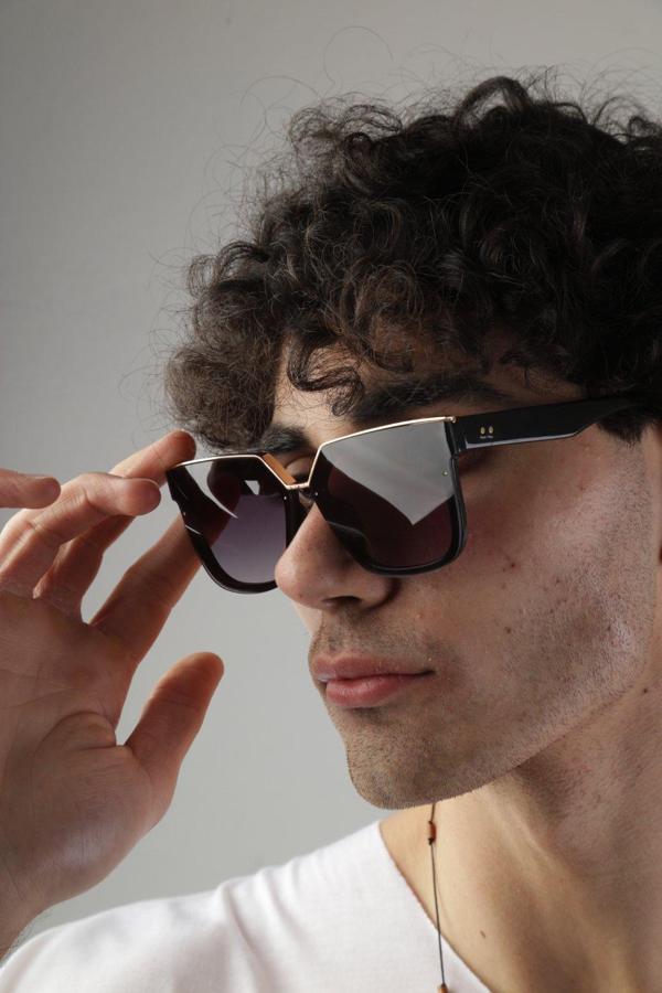Siyah Cam Unisex Tasarım Gözlük - Image 1
