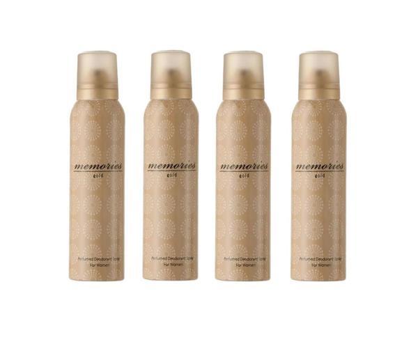 4 Adet Hunca Memories Gold 150 ml Kadın Parfüm Deodorant - Image 1