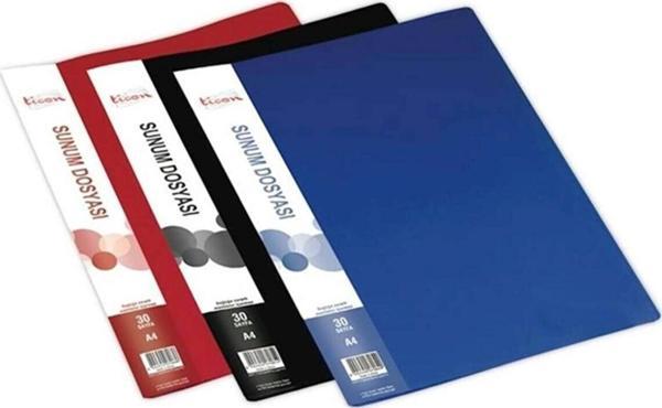 Temat Katalog Sunum Dosyası 30 Lu A4 Kırmızı - Image 1
