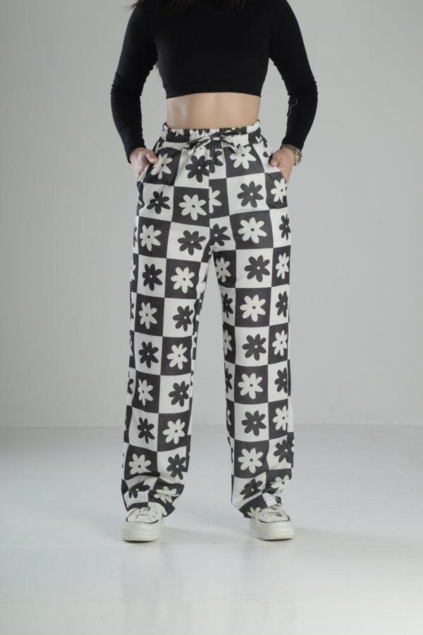 Çiçek Desenli Baggy Pantolon - Image 1