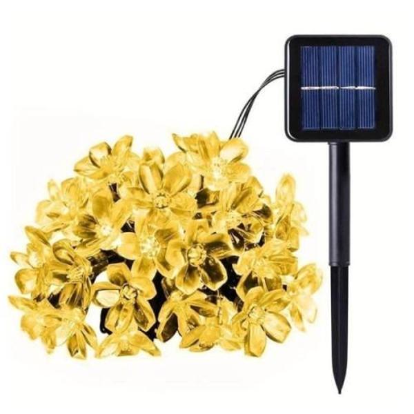 Büro Ev Ofis Etkinliği için 5MT 50LED 8MOD Solar Şarjlı Papatya Gün Işığı Süsleme Işığı - Image 1
