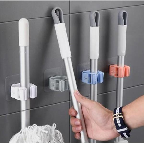 Büro Ev Ofis Yazlık Hijyeni için 4ADET Duvara Yapışkanlı Mop Tutucu Seti - Image 1