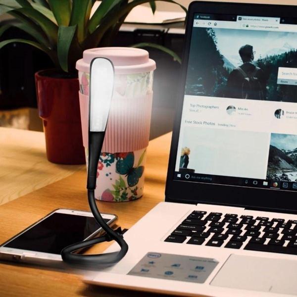 Büro Ev Ofis Hediyesi için 14LED 3MOD Ledli USB Girişli Siyah Dokunmatik Masa Lambası - Image 1