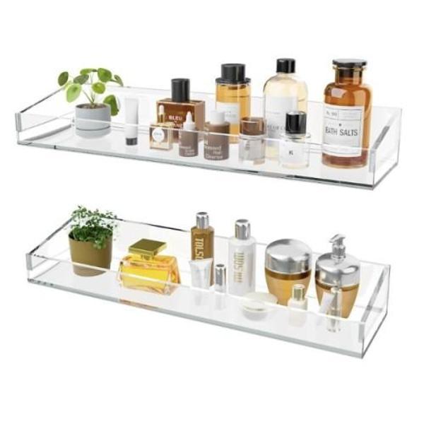 Büro Ev Ofis Yazlık Düzeni için İkili Şık Minimal Stil Şeffaf Duvar Rafı - Image 1