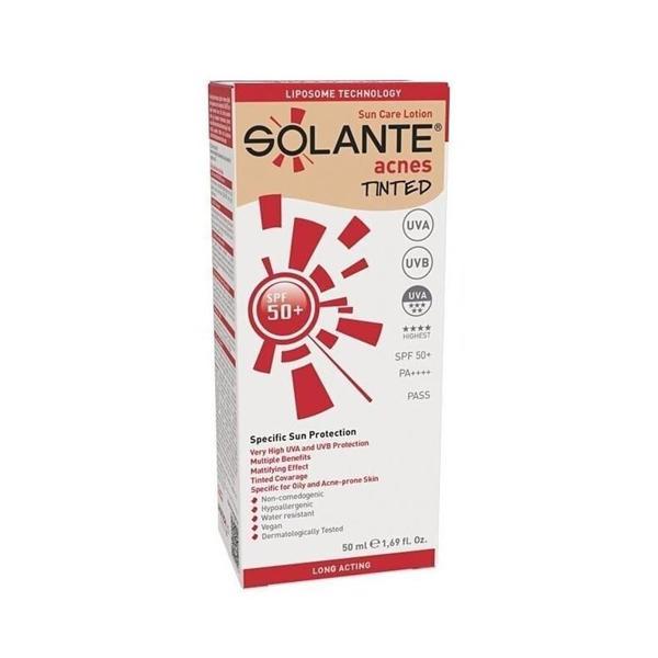 Solante Acnes Tinted Losyon Spf 50+ Faktör 50 ml - Image 1