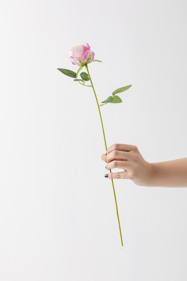 Yapay Kadife Gül Tek Dal Pembe 50 Cm - Image 1