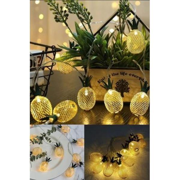 Büro Ev Ofis Hediyesi için 2MT 10LED 2MOD Pilli Ananas Stil Dekoratif Işıklar - Image 1