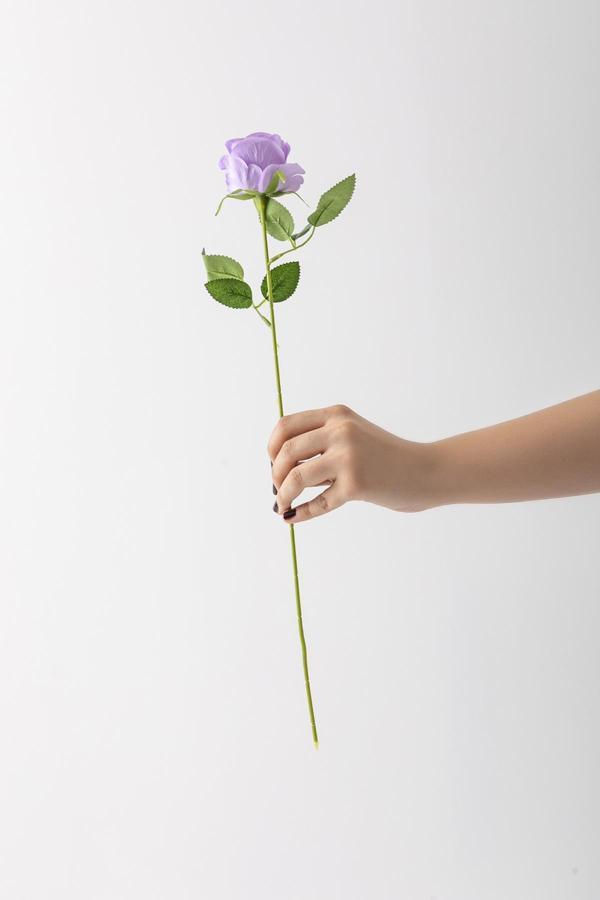 Yapay Kadife Gül Tek Dal Mor 50 Cm - Image 1