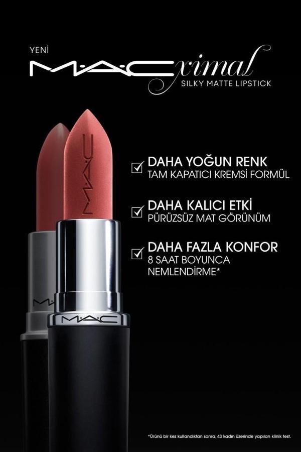 M.A.C M·A·CXIMAL Silky Matte Lipstick Nemlendirme Etkili Yoğun Renk Sağlayan Ruj - Taupe - Image 1