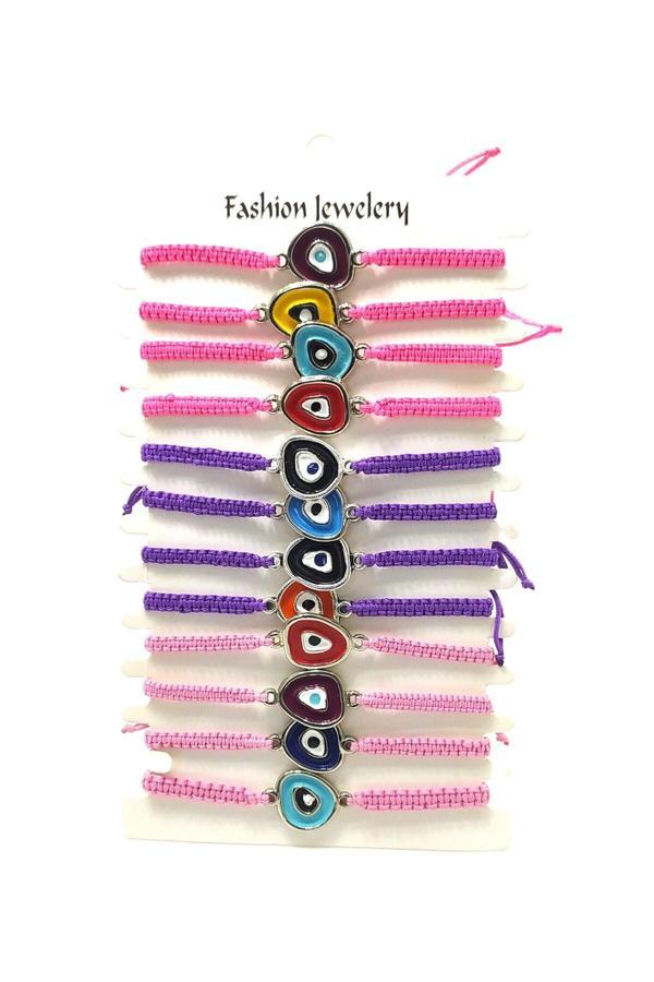 12’ŞERLİ  AYARLANABİLİR İPLİ UNİSEX BİJUTERİ BİLEKLİK SETİ - Image 1