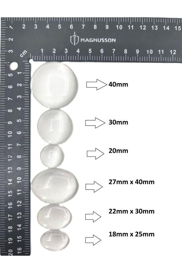 KABŞON YUVARLAK VE OVAL CAM TAŞ (5 ADET) - Image 1