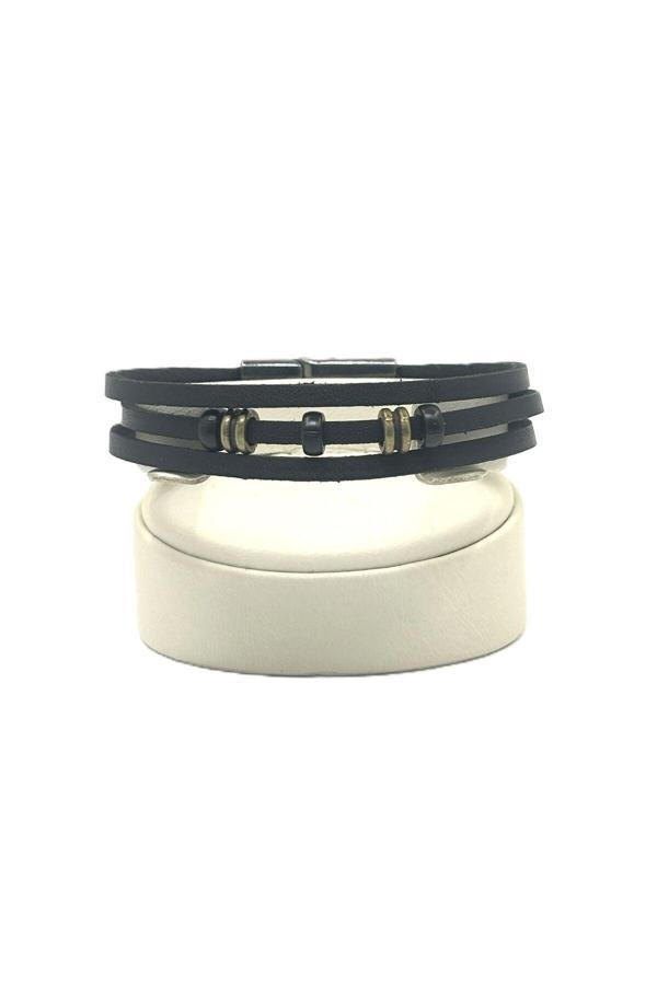 UNİSEX MIKNATIS KİLİTLİ DERİ BİLEKLİK - Image 1