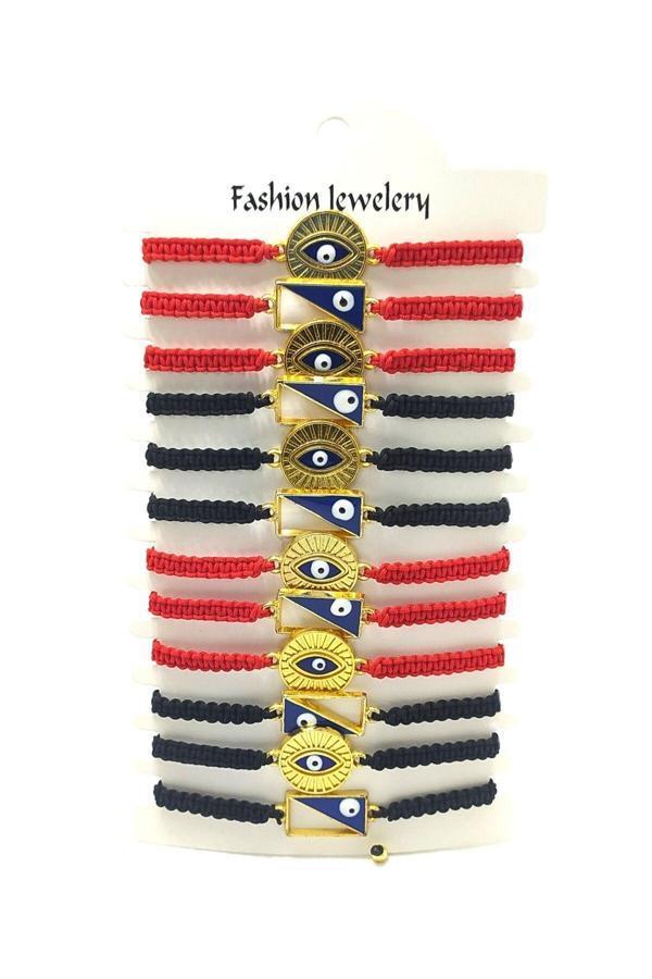 12’ŞERLİ  AYARLANABİLİR İPLİ UNİSEX BİJUTERİ BİLEKLİK SETİ - Image 1